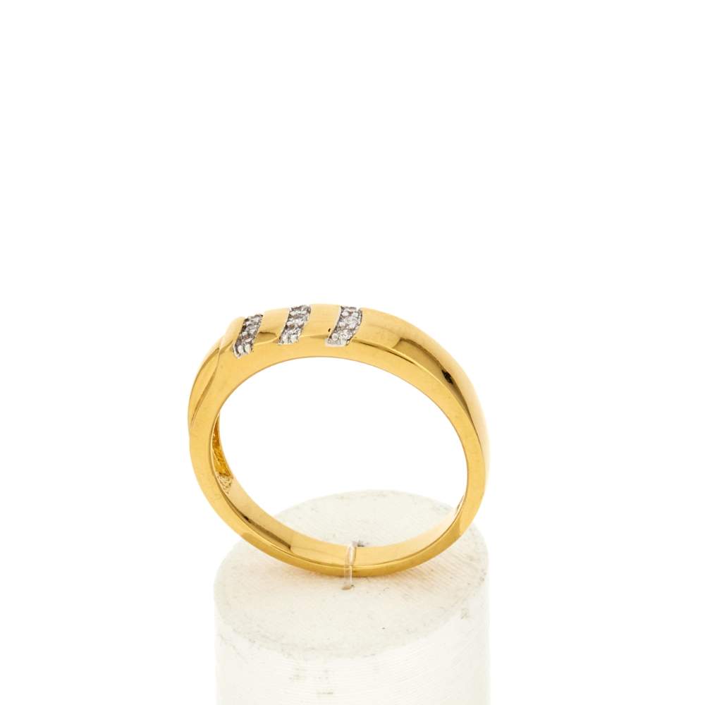 Bague plaqué or jaune et ziconias - vue 2