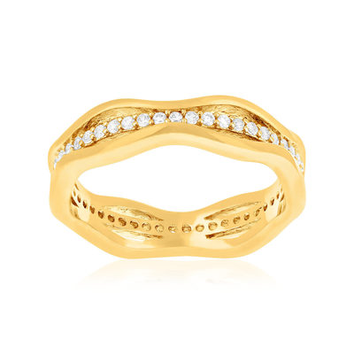 Bague plaqué or jaune et ziconias - vue 1