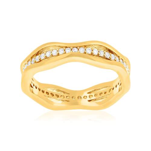 Bague plaqué or jaune et ziconias