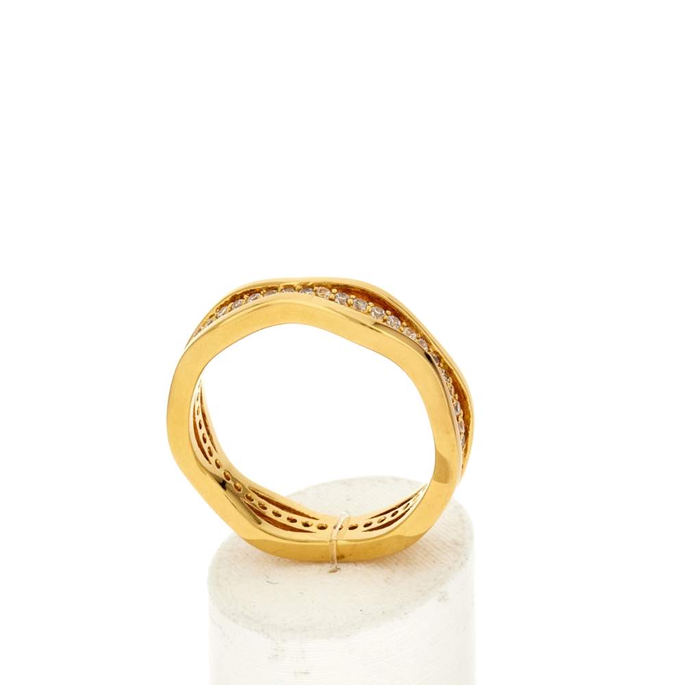 Bague plaqué or jaune et ziconias - vue 2