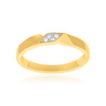 Bague plaqué or 2 tons et ziconias - vue 1