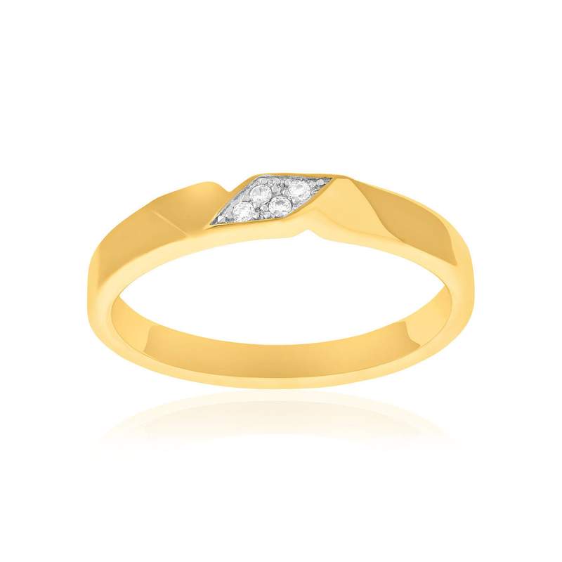 Bague plaqué or 2 tons et ziconias - vue 1