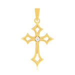 Pendentif croix plaqué or jaune et ziconias - vue 1