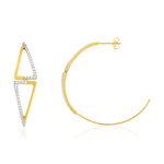 Demi créoles plaqué or 2 tons et ziconias 38mm - vue 1