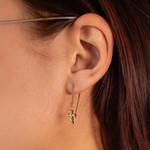 Boucles d'oreilles plaqué or jaune croix - vue porté 1