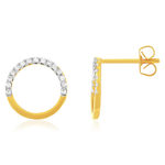 Boucles d'oreilles plaqué or 2 tons et ziconias - vue 1