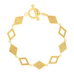 Bracelet plaqué or jaune losanges 18cm - vue 1