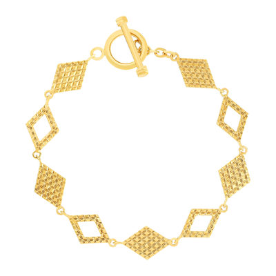 Bracelet plaqué or jaune losanges 18cm