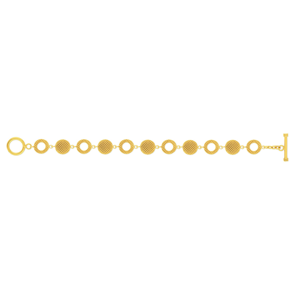 Bracelet plaqué or jaune ronds 18cm - vue 2