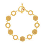 Bracelet plaqué or jaune ronds 18,5cm - vue 1