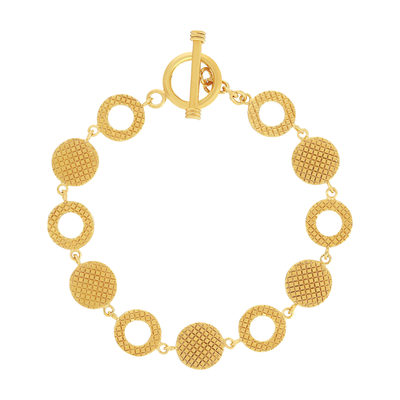 Bracelet plaqué or jaune ronds 18,5cm