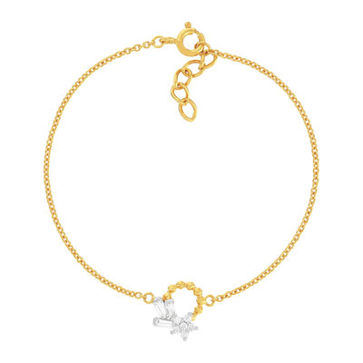 Bracelet plaqué or jaune et ziconias 19cm - vue 1