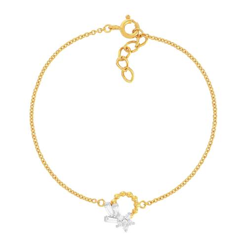 Bracelet plaqué or jaune et ziconias 19cm