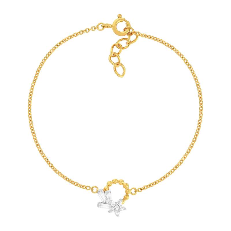 Bracelet plaqué or jaune et ziconias 19cm - vue 1