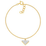 Bracelet plaqué or jaune et ziconias 19cm - vue 1