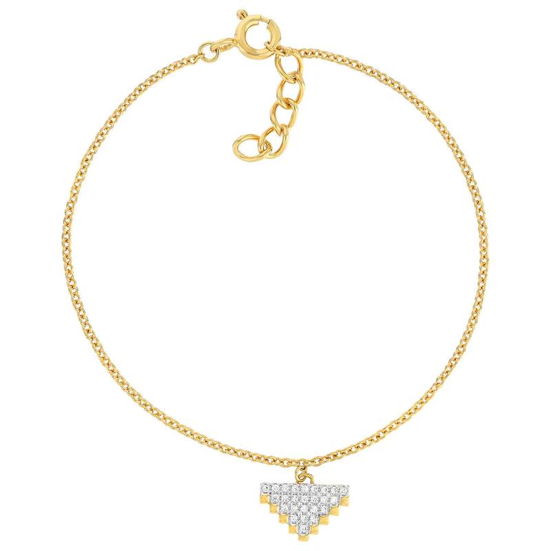 Bracelet plaqué or jaune et ziconias 19cm - vue 1