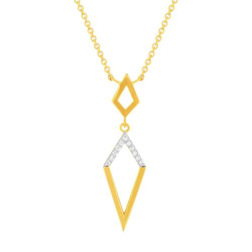 2-tone gold-plated and ziconias necklace 45cm