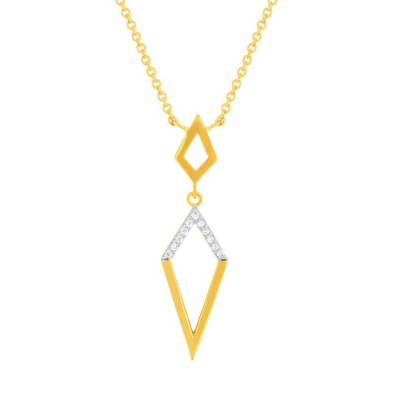 Collier plaqué or 2 tons et ziconias 45cm - vue 1