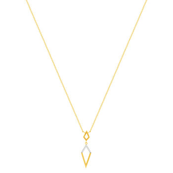 2-kleurig verguld en ziconias halsketting 45cm