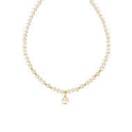 Collier or 750 jaune pampille perles de culture de Chine 42,5 cm