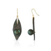 boucles d'oreilles or 750 2 tons perles tahiti diamant et nacre - vue V1