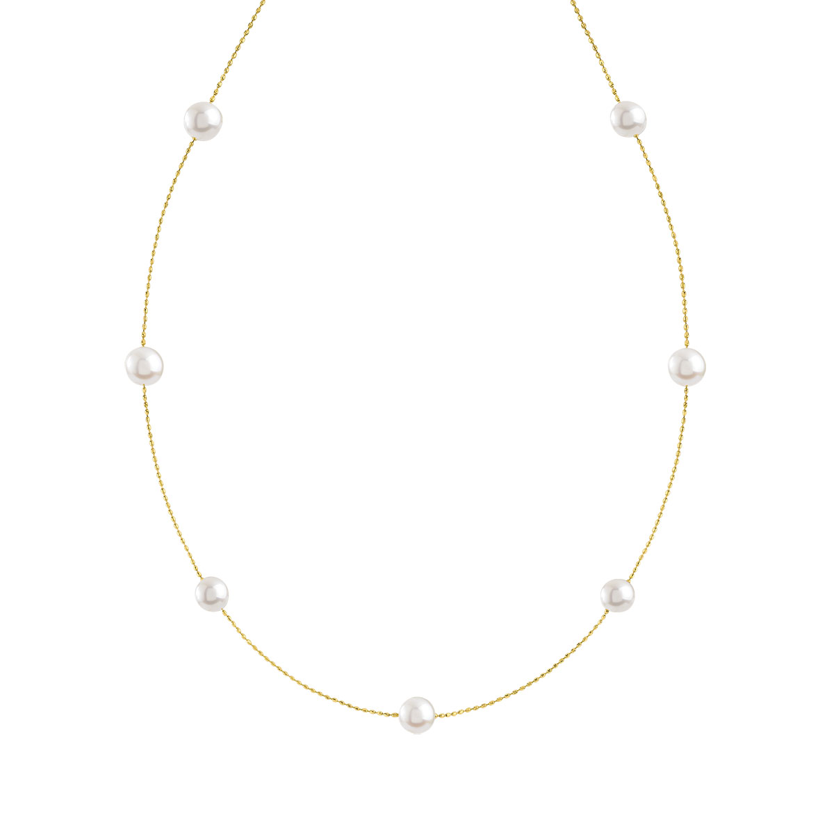 collier femme or perle