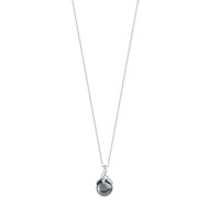 Collier or 750 blanc perles de culture de Tahiti et diamants 45 cm