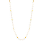 Collier or 750 jaune perles de culture de Chines ovales 45 cm - vue 1