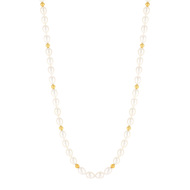 Collier or jaune 750 perle culture chine