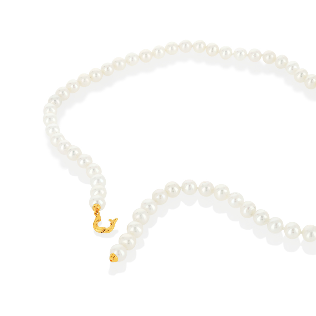 Collier or 750  jaune perles de culture de Chine 50 cm - vue D2