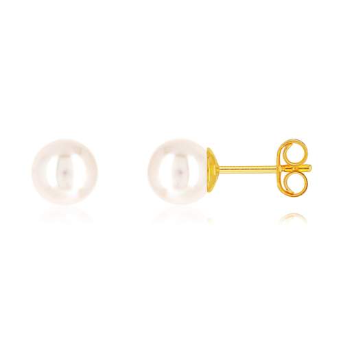 Boucles d'oreilles or 750 jaune perles de culture du Japon