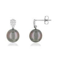 Bo or blanc 750 perle de culture de tahiti diamant