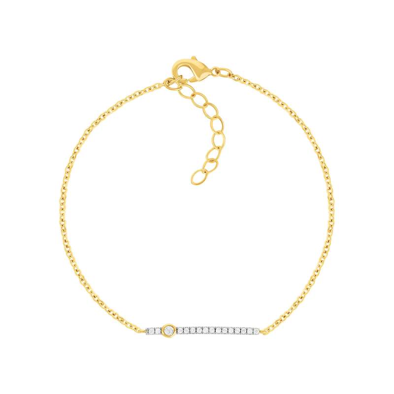 Bracelet plaqué or jaune et zirconias 20cm - vue 1
