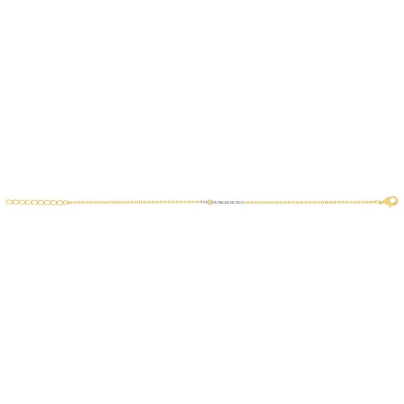 Bracelet plaqué or jaune et zirconias 20cm - vue 2