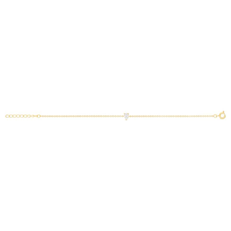 Bracelet plaqué or jaune et zirconias 20cm - vue 2