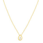 Collier plaqué or jaune et zirconias 45cm - vue 1