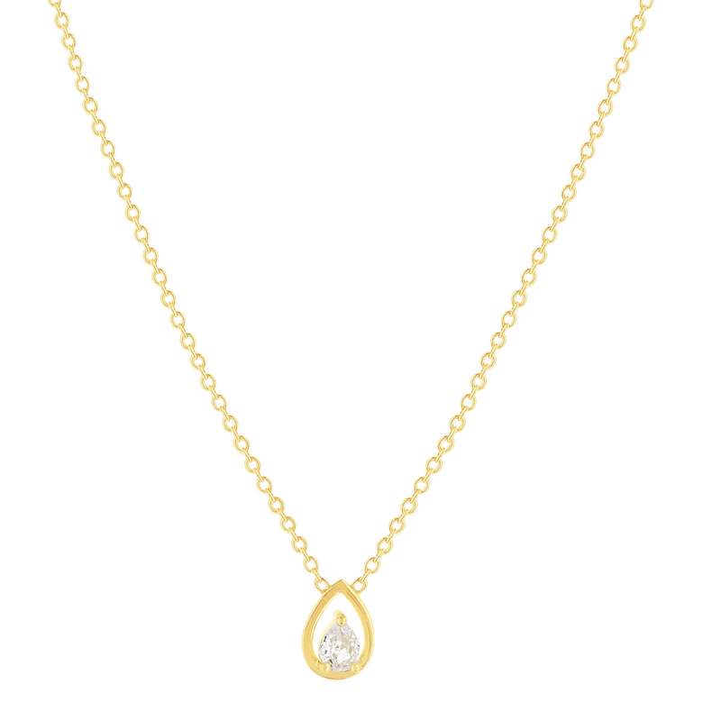 Collier plaqué or jaune et zirconias 45cm - vue 1