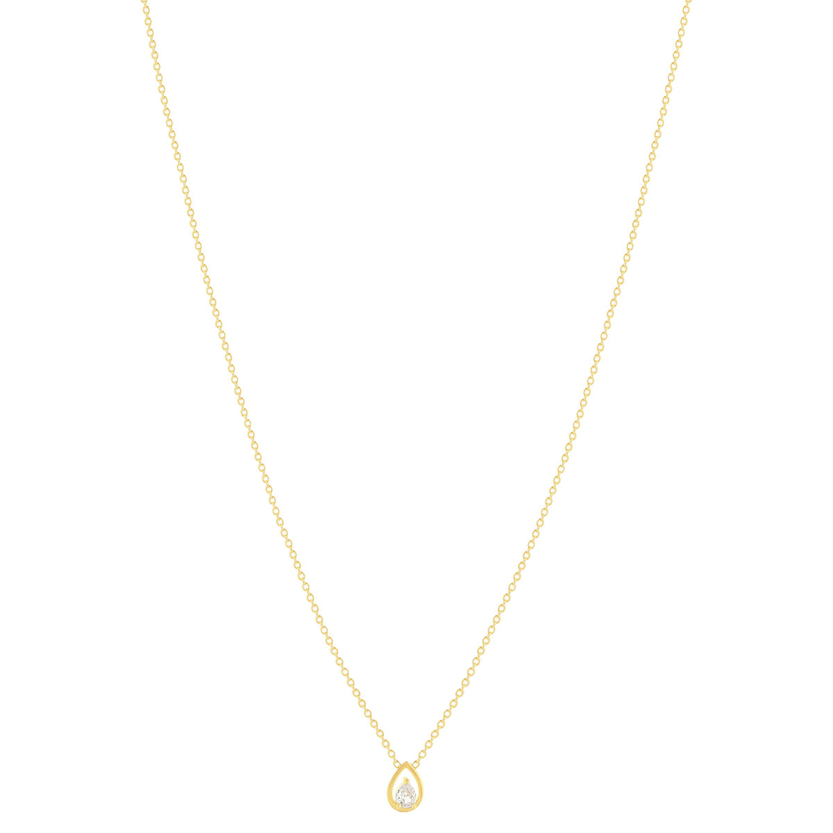 Collier plaqué or jaune et zirconias 45cm - vue 2