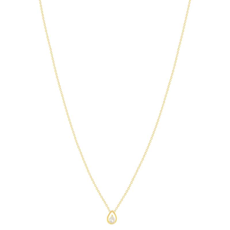 Collier plaqué or jaune et zirconias 45cm - vue 2