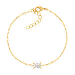 Bracelet plaqué or jaune et zirconias 20cm - vue 1