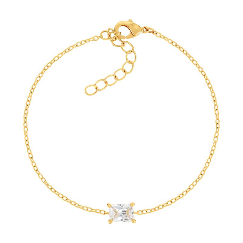 Bracelet plaqué or jaune et zirconias 20cm - vue 1