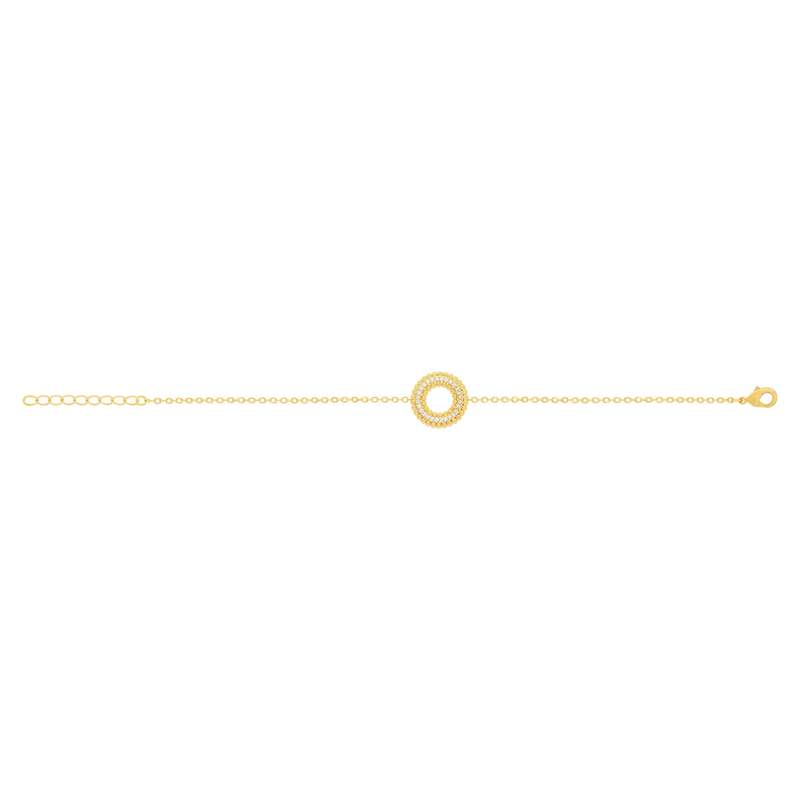 Bracelet plaqué or jaune et zirconias 19cm - vue 2