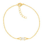 Armband met geelgoudkleurige afwerking en zirkonia's, 19 cm - afbeelding 1