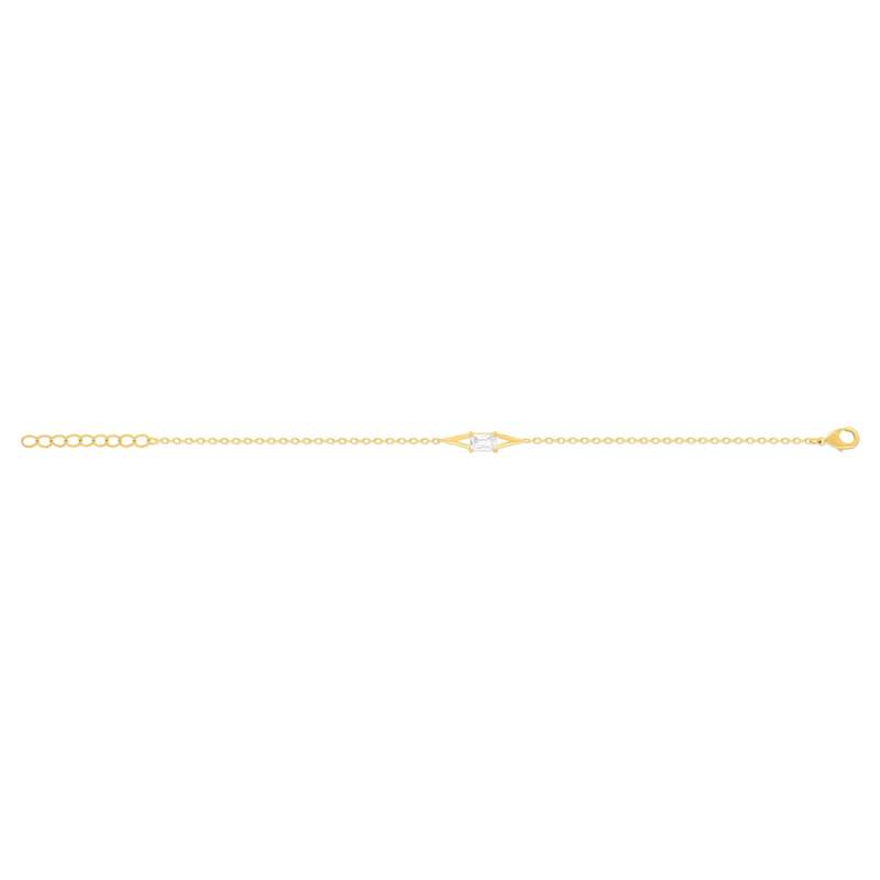 Bracelet plaqué or jaune et zirconias 19cm - vue 2
