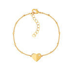 Bracelet plaqué or jaune coeur et zirconias 19cm - vue 1