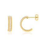 Demi créoles plaqué or jaune et zirconias 17mm - vue 1