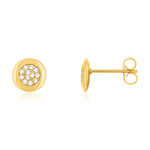 Boucles d'oreilles plaqué or jaune ronds et zirconias - vue 1