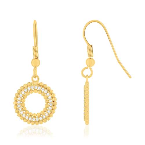 Boucles d'oreilles plaqué or jaune et zirconias