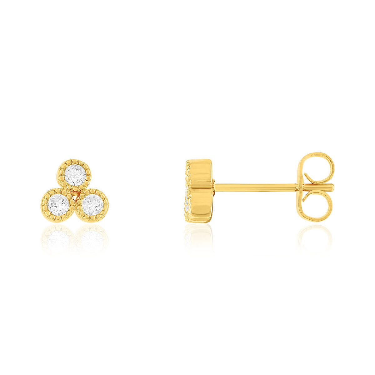 Boucles d'oreilles plaqué or jaune et zirconias