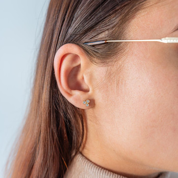 Geelgouden oorbellen met zirkonia's